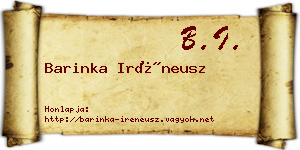 Barinka Iréneusz névjegykártya